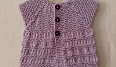 Lila örgü kız çocuk yelek