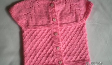 Pembe örgü kız çocuk yelek