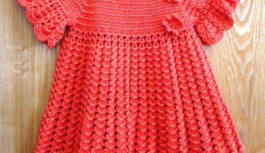 Kırmızı yazlık kız çocuk örgü elbise