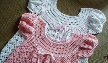 Kız çocukları için yazlık örgü elbise