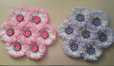 Çiçekli örgü lif modeli