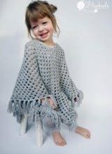 Kız çocukları için örgü çocuk panço