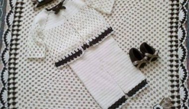 Kışlık örgü bebek takımı