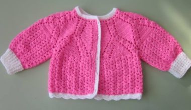 Pembe beyaz bebek hırka modelleri