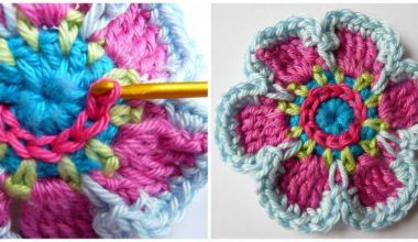 Çiçek motifinin üzerine zincir yapma