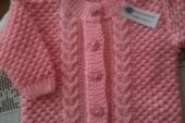 Pembe örgü çocuk hırka modeli