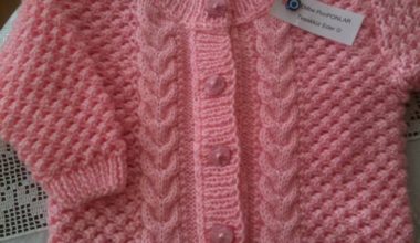Pembe örgü çocuk hırka modeli