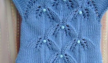 Mavi örgü kız çocuk elbise