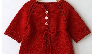 Kısa kol kırmızı örgü çocuk hırka