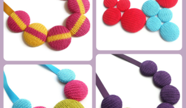 Renkli iplerden yapılmış olan örgü takı