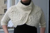 Beyaz örgü bayan bolero