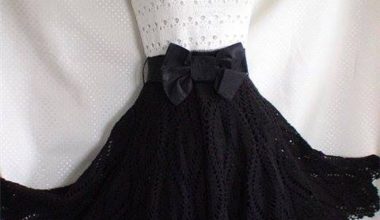 Siyah beyaz örgü bayan elbise