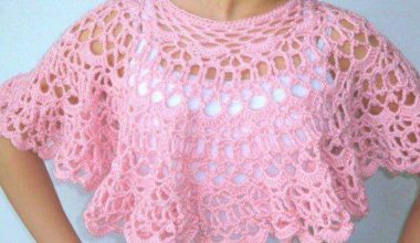 Pembe tığ işi örgü bayan omuz şalı