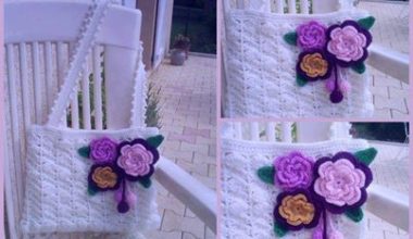 Tığ işi çiçekli örgü çanta modeli