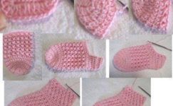 Pembe örgü çorap yapma anlatımlı
