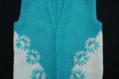 Mavi beyaz çocuk örgü yelek
