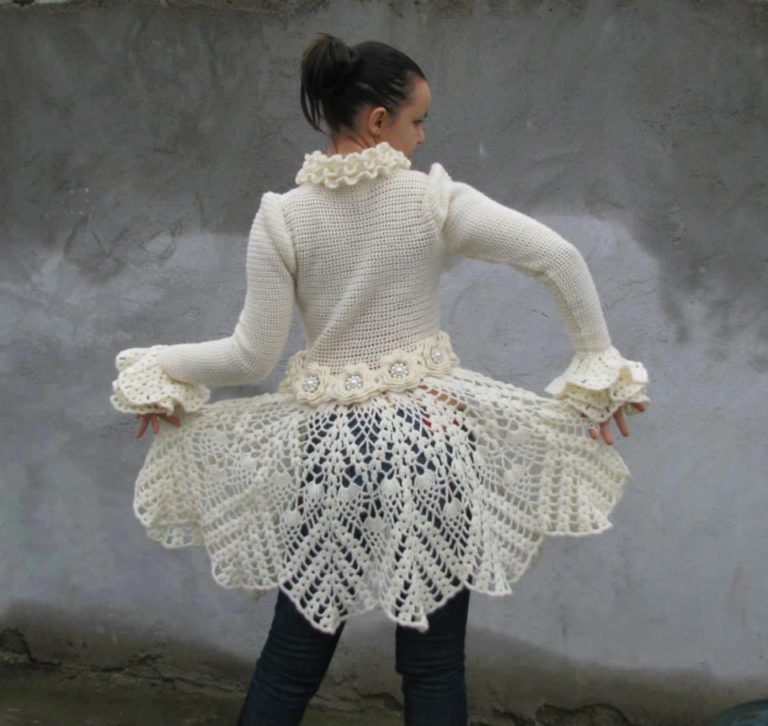 Beyaz örgü tunik modeli