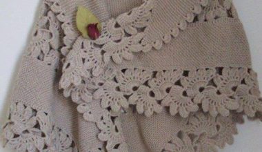 Şiş ve tığ işi örgü bayan şal modeli