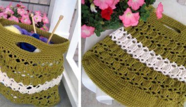 Yeşil beyaz örgü el çantası