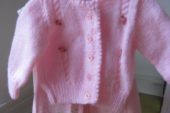 Pembe örgü çocuk hırka modeli