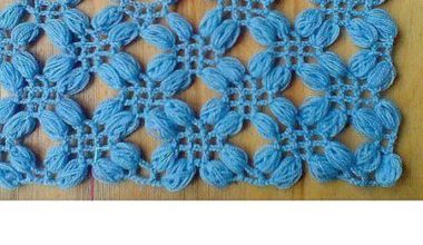 Mavi ipten örülmüş örgü