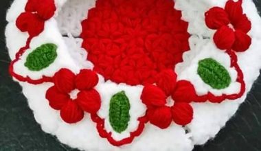 İki renkli çiçekli örgü  lif