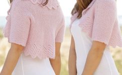 Gül kurusu örgü bayan bolero modeli
