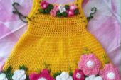Sarı çiçekli yazlık kız çocuk elbise