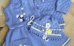 Mavi örgü çocuk bebek takımları