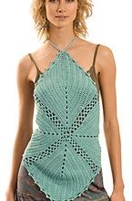 Boyundan bağlı motifli örgü bayan bluz