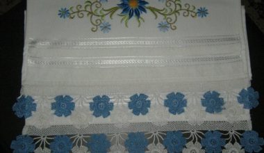 Mavi beyaz çiçekli havlu kenarı danteli