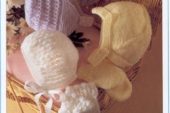 bebeklere sapkalar sari beyaz mor renklerde desenli bagcikli kurdelali örgü dantel motifli ornekler