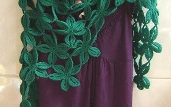 Yeşil örgü bayan şal