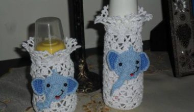 Biberonları süslemek için örgü