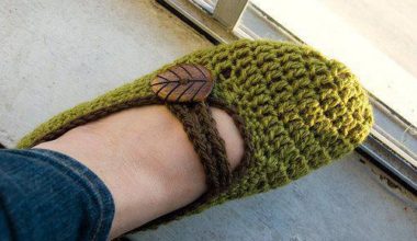 Yeşil örgü bayan babet patik