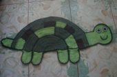 Kaplumbağa şeklinde örülmüş paspas