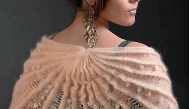 Abiye örgü bayan şal modeli