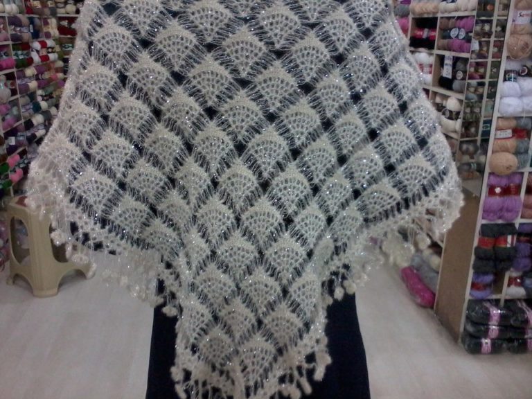 Örgü bayan şal modelleri