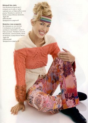 bayan elbiseleri turuncu beyaz renklerde guzel modeller örgü dantel motifli ornekler