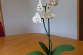 Örgü orkide çiçek modeli