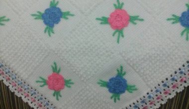 Tunus işi örgü bebek battaniye