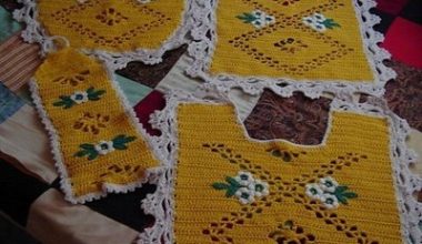 Sarı örgü klozet takımları