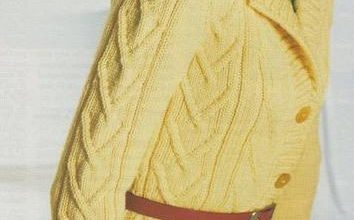 Sarı örgü bayan hırka modeli