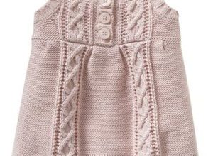 Kız çocukları için askılı örgü elbise modeli