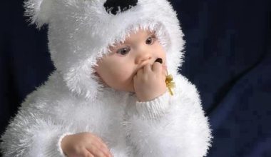 Beyaz sakkallı yünden bebek tulumu