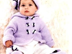 Lila örgü çocuk hırka modeli