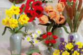 Evleriniz için dekoratif örgü çiçekler