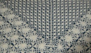 Tığ ile örülmüş olan bayan şalları