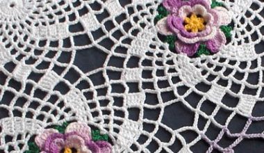 menekse desenli danteller örgüler modelleri masalara sehpalara cicekli suslemesi ornekler